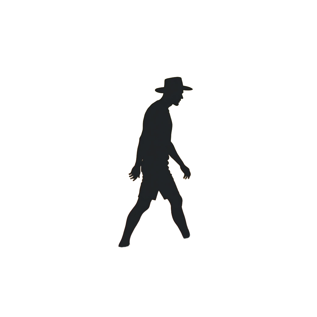 Silhouette of a Man Walking